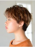 三軒茶屋_レディース_ショート_ハイトーン_ブリーチ_無造作_小顔