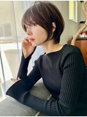 30代、40代/丸みくびれショートボブ×白髪染めハイライト/大宮