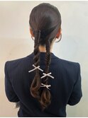 ヘアセット ポニーテール 20代30代 結婚式 ライブ