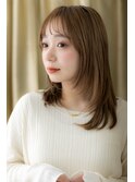 □外国人風カーキベージュレイヤーロング405志木10代20代30代