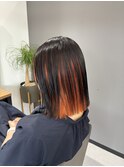 【切りっぱなしボブ×インナーカラー】