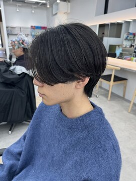 フィフス 栄(fifth) 無造作ニュアンスパーマセンターパートツーブロックメンズパーマ