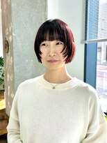 アペロ 柏(Apero) ミニボブ/レッドブラウン/ダブルカラー/顔まわりレイヤー/柏