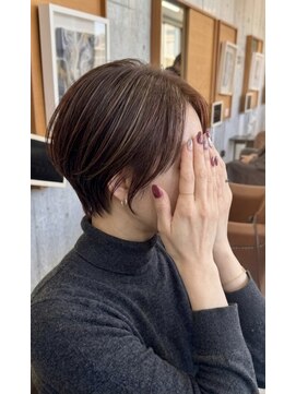リアクト(React) ショート×白髪ぼかしハイライト
