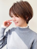 アース 上本町店(HAIR&MAKE EARTH)&nbsp;ふんわりショートボブ♪透明感ブラウン,小顔ナチュラル