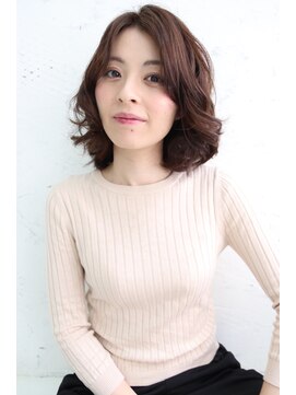 ヘアデザイン ラポール 茨木店(hair design Rapport) ミルクティーカラーで大人かわいいクラシカルドレープボブ