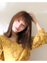 ネオリーブエクラ 上野御徒町店(Neolive eclat) 外ハネロングボブ　くびれヘア大人かわいいこなれミディ