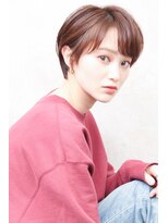 シトロン ブラン(CITRON blanc)&nbsp;耳掛け丸みショート　斜めバングピンクベージュ