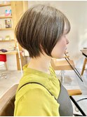 大人可愛い◎グレージュ丸みショートボブ