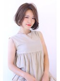 マロンベージュ　透明感　Ａラインボブ