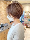 くびれショート/マロンブラウン/大人ショートボブ／山口☆