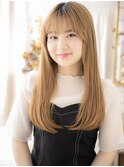 ハイトーンカラー透けバングエアストレートa川口10代20代30代