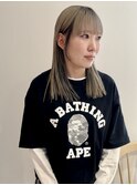 【YOKE】ホワイトベージュインナーカラーローライトグレージュ