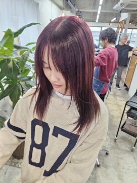 イット(it.) it. YUI カシスレッド レッドブラウン ブリーチなしWカラー