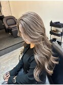 前髪ハイライトカラー似合わせカットウェーブミディアム