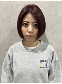 ミニボブ×ピンクブラウンカラー