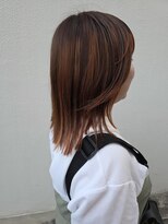 スマイロンナイロン ヘアー(smile on nylon hair)&nbsp;ミディアムレイヤー+オレンジカラー