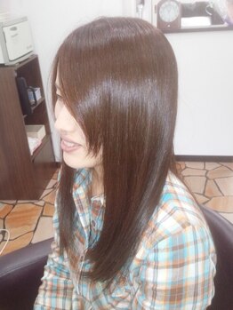 スリール(Sourire)の写真/【平和町/マンツーマンサロン】憧れの美髪に...♪ツヤも同時にあたえ、柔らかい手触りに仕上がります☆