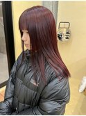 【snuw_ayano】ワインレッド/ストレートヘア