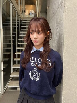 ローウェ 表参道(Louwe) 《Rinon指名》ピンクブラウン チョコカラー レイヤーカット