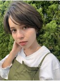 アースカラーのマッシュくびれヘアショートボブ♪新宿