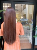 髪質改善ストレート×トレンドオレンジカラー
