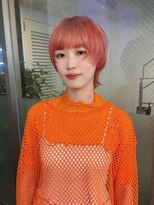 レコ 渋谷(LECO)&nbsp;コーラルカラーのマッシュウルフ