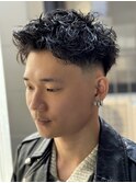 短髪ツイストスパイラルパーマスパイキーショートパーマメンズ