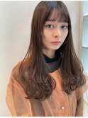 韓国ヘアグレージュカラーブリーチ無し髪質改善イヤリングカラー