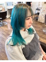 ニコ(nico...) バレイヤージュターコイズ×テールブラック