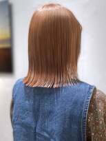 アース 東戸塚店(HAIR & MAKE EARTH) 20代30代40代小顔切りっぱなし大人ボブオレンジブラウン