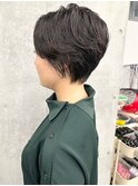＊/大人女子くせ毛風黒髪ショートボブパーマショート30代40代3
