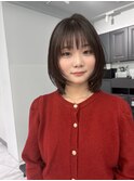 ロングボブ/顔周りレイヤー/オリーブブラウン/吉祥寺/竹下