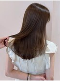 ブラウンベージュ ストレート 艶髪 美髪 顔周りカット 髪質改善