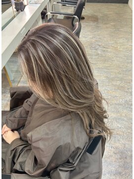 ブレンド 渋谷(BLend) ホワイトグレージュミニウルフデジタルパーマチェリーブラウン