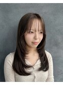 レイヤーカット　ショコラブラウン