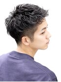 新発田万代メンズ専門店ショートパーマハーフバングツイスパ