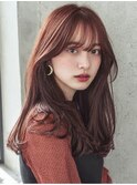 顔周りカットハッシュカットダークブラウンワンホンレイヤー韓国