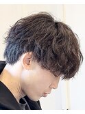 MEN’S HAIR/サーフカール/刈り上げセンターパート/円町