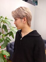 ジアン バイ ミルボン NU茶屋町+(GIEN by milbon)&nbsp;メンズショート/毛流れセンターパート/ハイトーンカラー/中谷