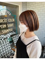 サンディーズ(Sandees)&nbsp;ぱっつんボブアンブレラインナーカラーベージュ