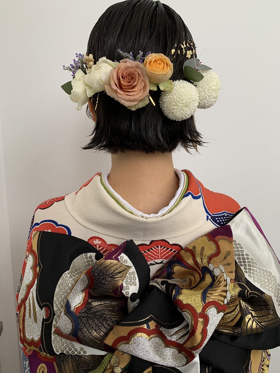 ミニ小さい白無垢胡蝶蘭 水引金箔 髪飾り 前撮り和風和装成人式 ミニ小さい白無垢胡蝶蘭 水引金箔 髪飾り 前撮り和風和装成人式