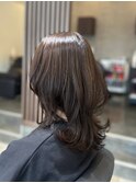 ミルクティーベージュカラーくびれヘアグレージュカラー韓国