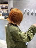 外ハネ×オレンジ