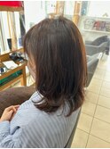 ステップボーンカットカットボブショートハイライト白髪ぼかし