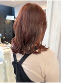 福山人気オレンジブラウン韓国インナーオレンジゆる巻き20代30代