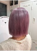 丸型卵形レイヤーカットエアリーロング美髪ピンクブラウン川崎