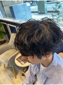 ダークアッシュ/ニュアンスパーマ/韓国マッシュ/スペインカール