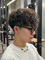 メッシュハイライトスパイラルパーマツイストパーマツーブロック