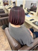 バレイヤージュ×白髪ぼかし